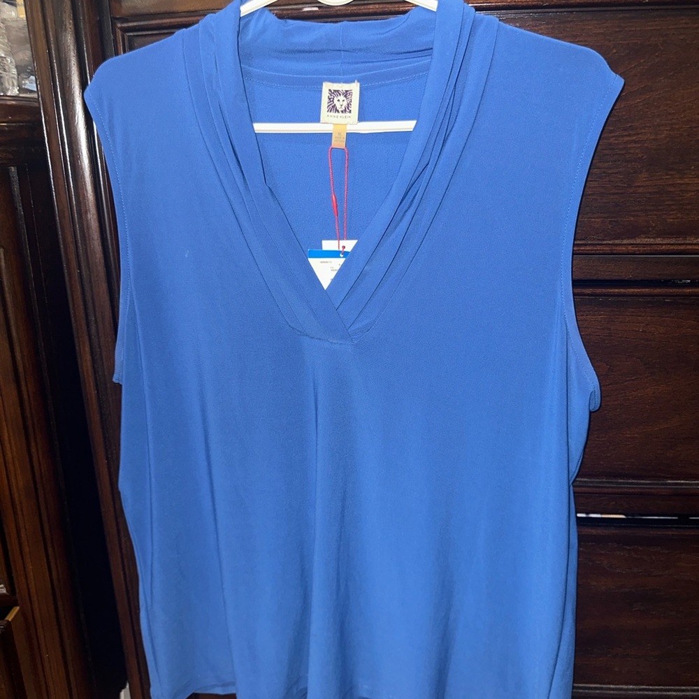 Anne Klein Blue Muscle Tee Blouse
